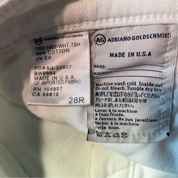 AG Jeans - white - The Stevie Ankle -  slim straight ankle jean. - Picture 4 of 4